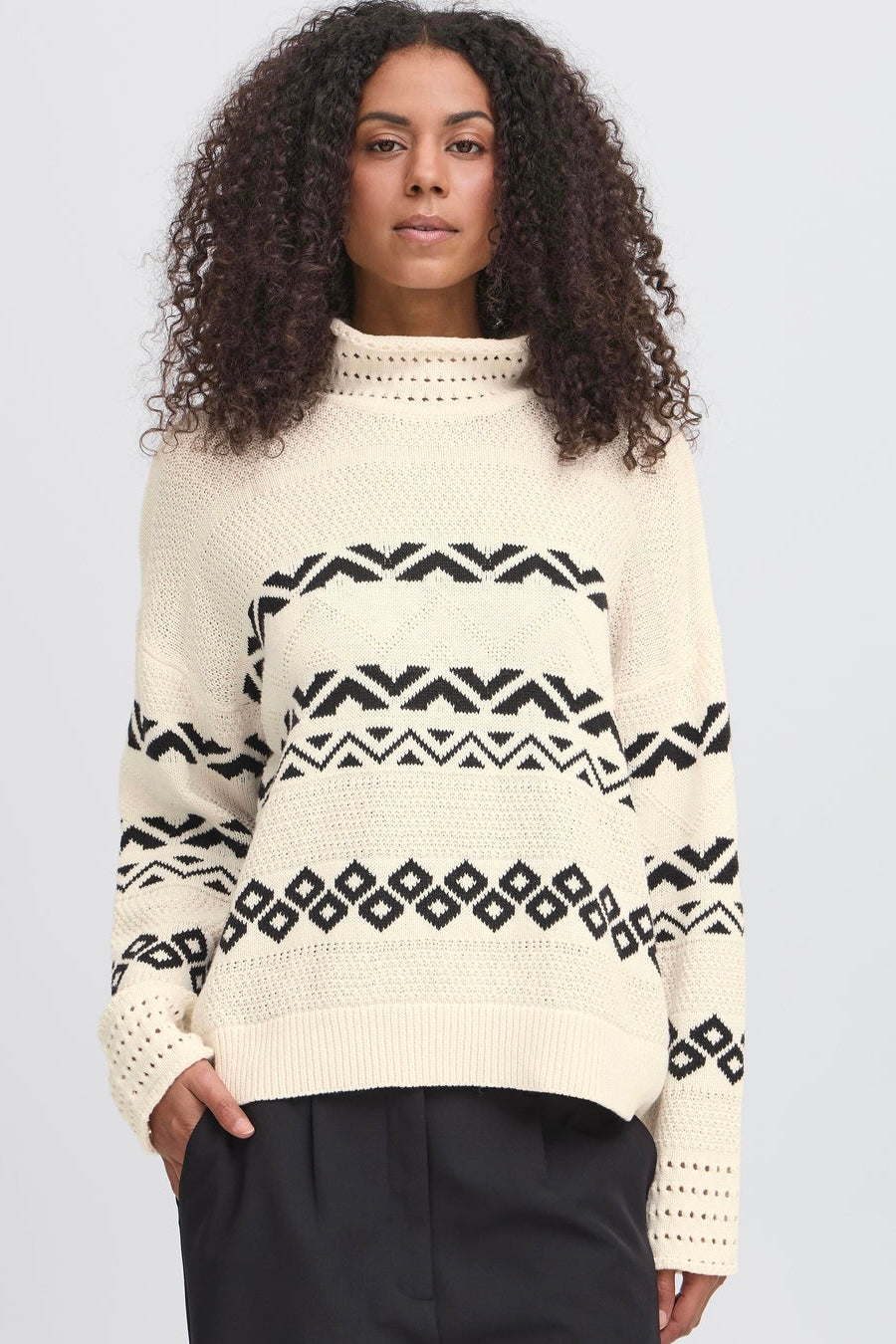 Maglione panna traforato Ihbarisa