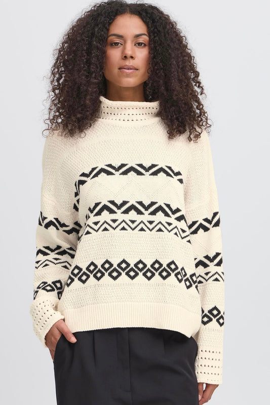 Maglione panna traforato Ihbarisa