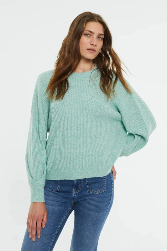 Maglione oversize con maniche lunghe a sbuffo