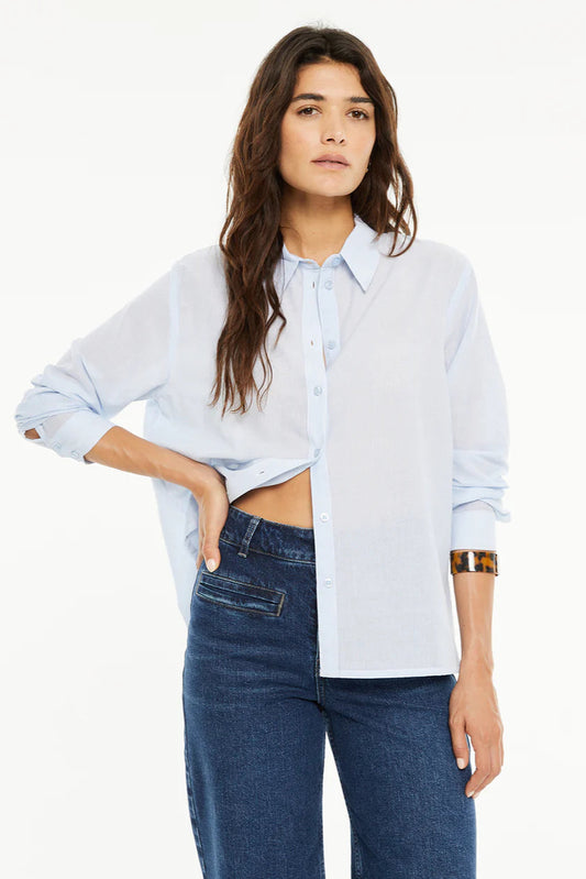 Camicia in chambray celeste