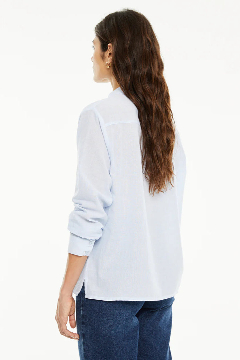 Camicia in chambray celeste