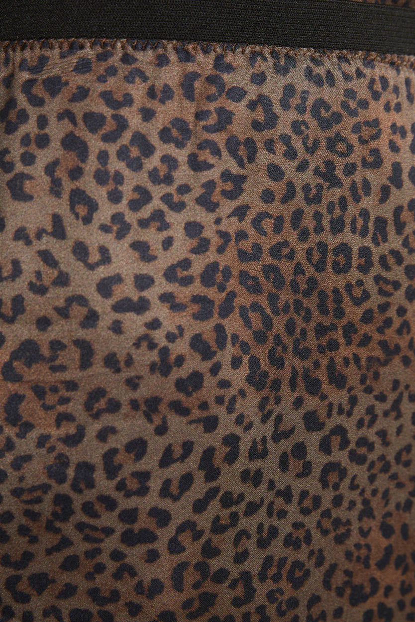 Gonna lunga marrone animalier