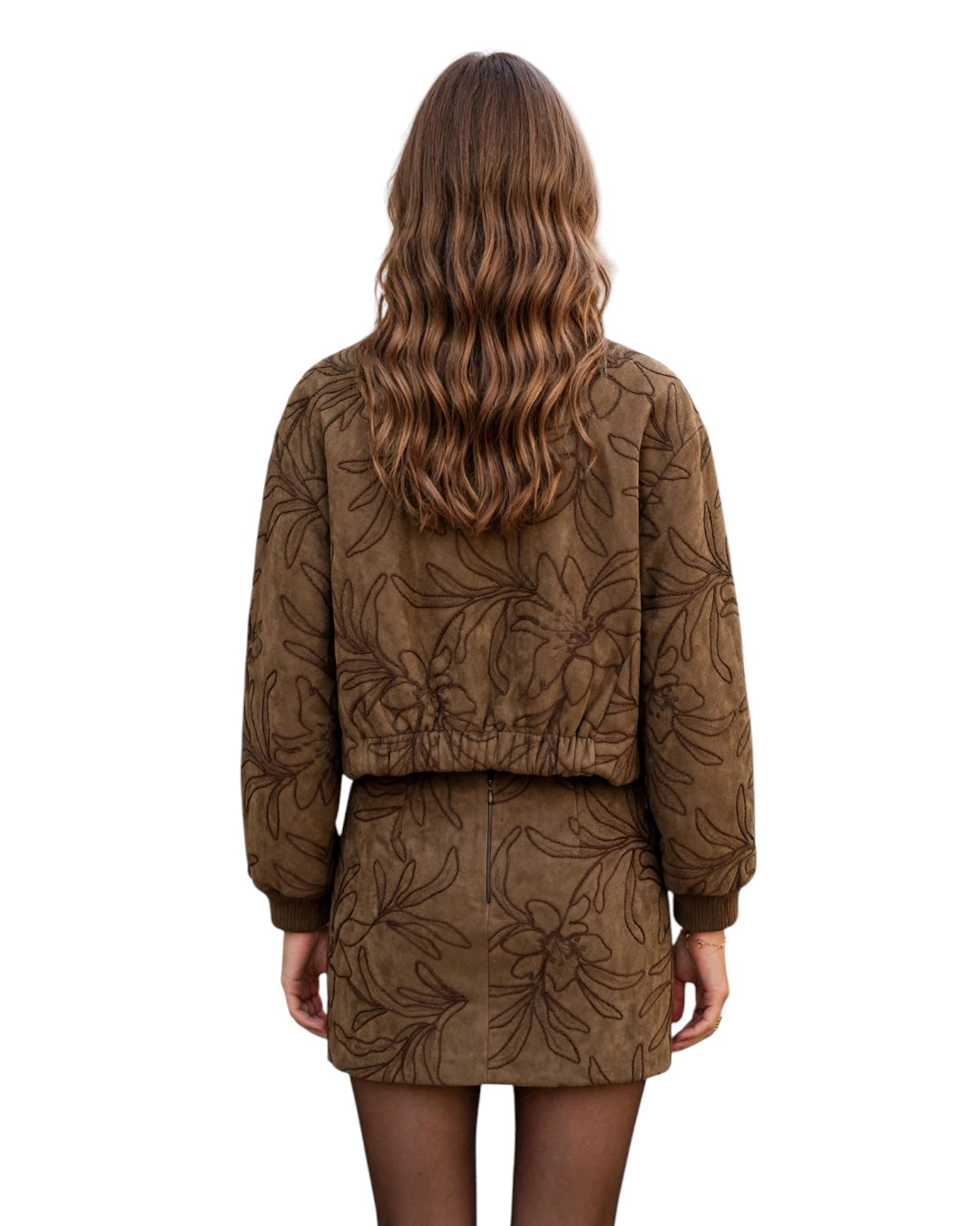 Short skirt with damask effect