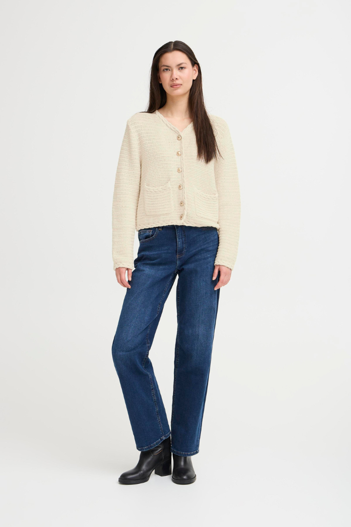 Cardigan in maglia con accessori oro Ihbarisa