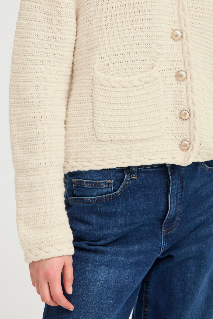 Cardigan in maglia con accessori oro Ihbarisa