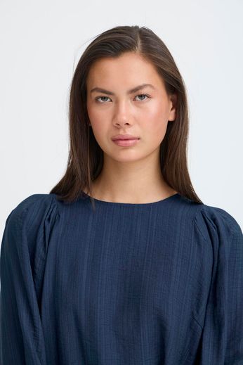 Blusa blu con elastici ai polsi Ihwilma