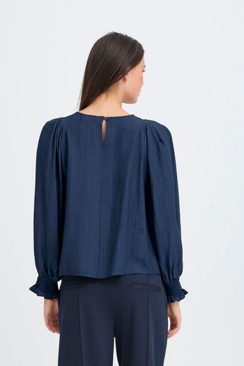 Blusa blu con elastici ai polsi Ihwilma